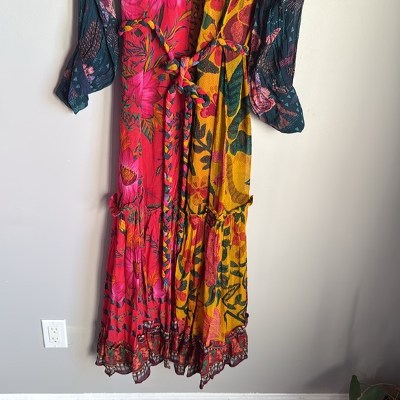 NEW FARM RIO Mixed Prints Button Down Maxi Dress In Mix Print Large - Picture 6 of 16